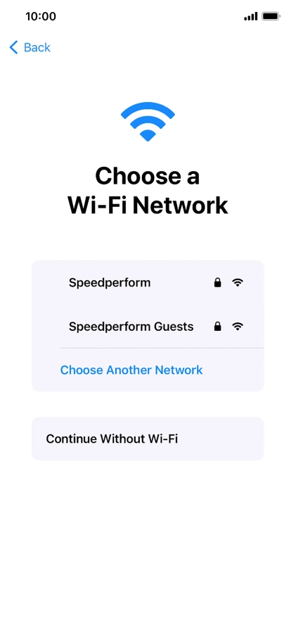 Press the required Wi-Fi network.