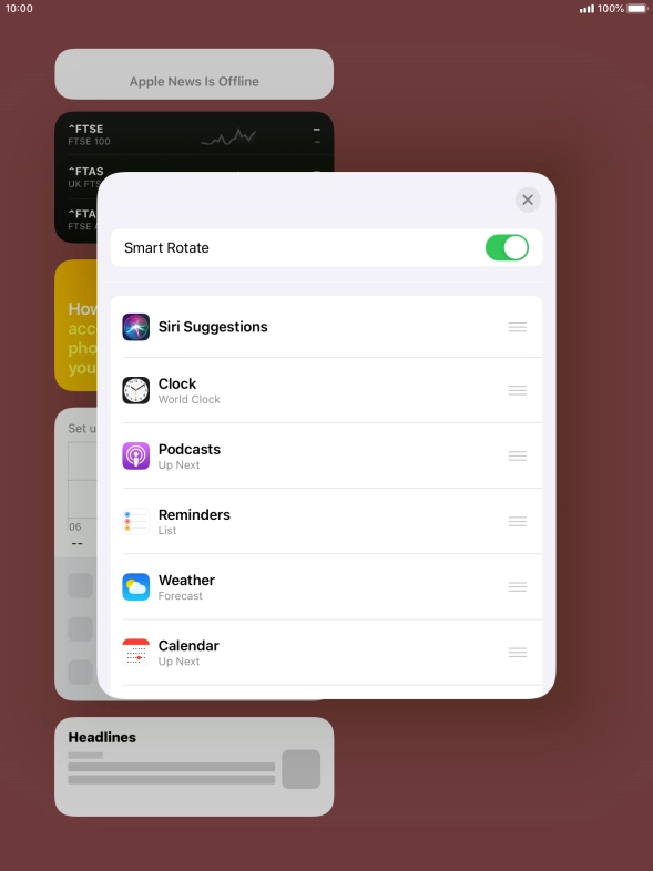 Press the indicator next to 