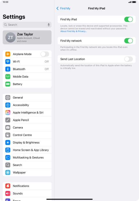 Press the indicator next to 