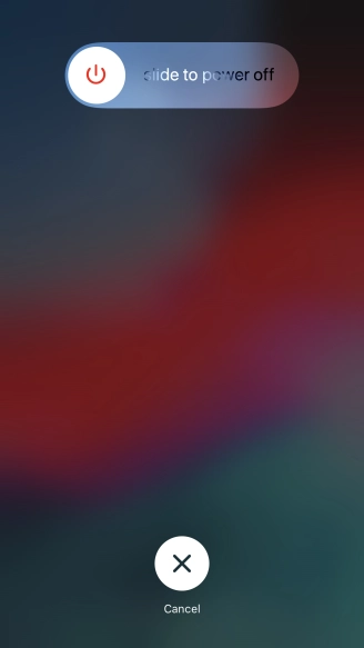 Press and drag the power off icon right.