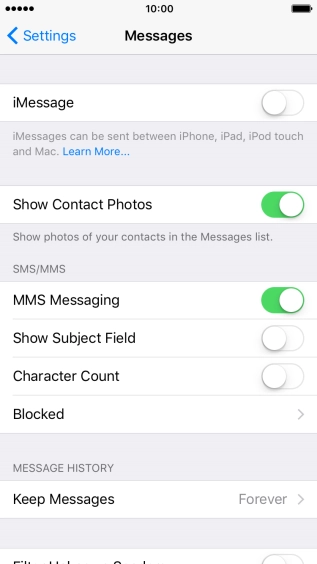 Press the Home key to return to the home screen.