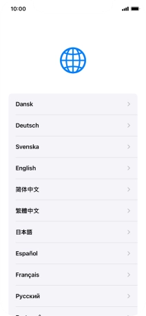 Press the required language.