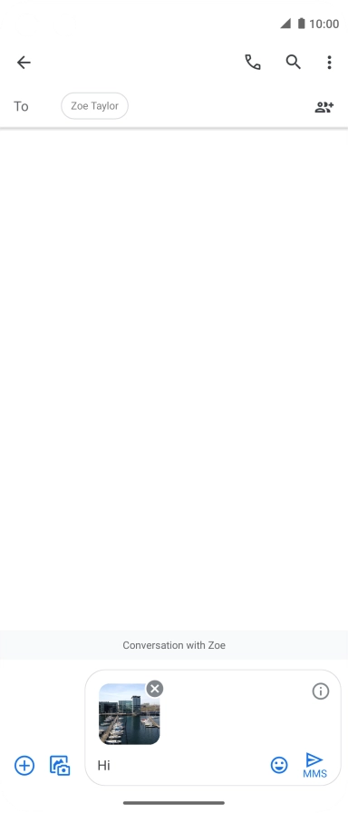 Press the send icon when you've finished your picture message.