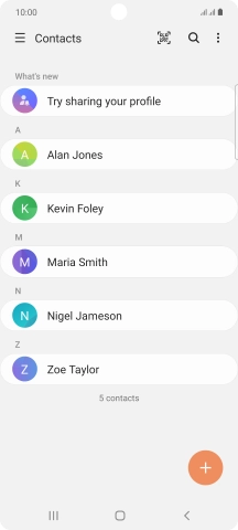 Press the new contact icon.