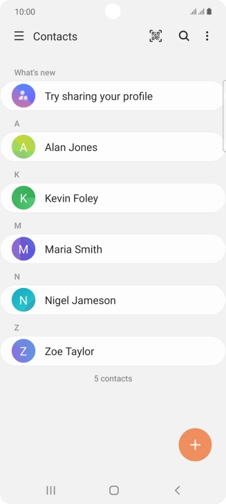 Press the new contact icon.