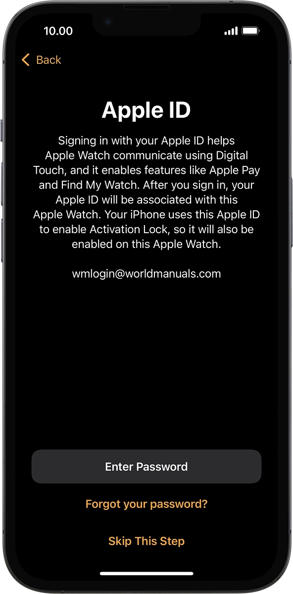 On your phone: Press Enter Password.