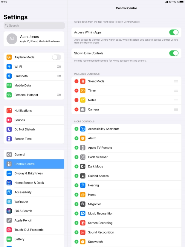 Press the indicator next to 