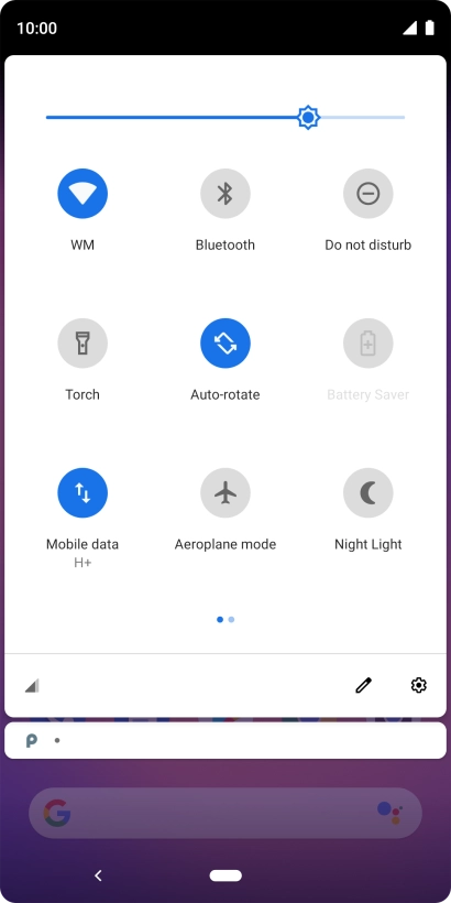 Press the settings icon.
