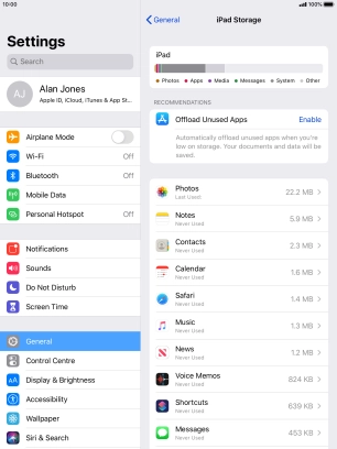 Press the required app.