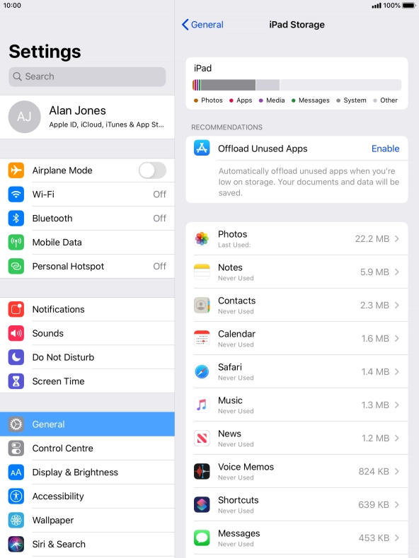 Press the required app.