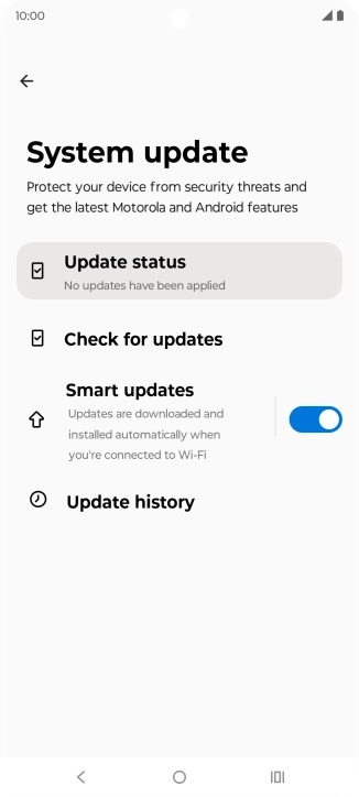 Press Check for updates. If a new software version is available, it's displayed. Follow the instructions on the screen to update the phone software.