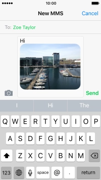 Press Send when you've finished your iMessage.