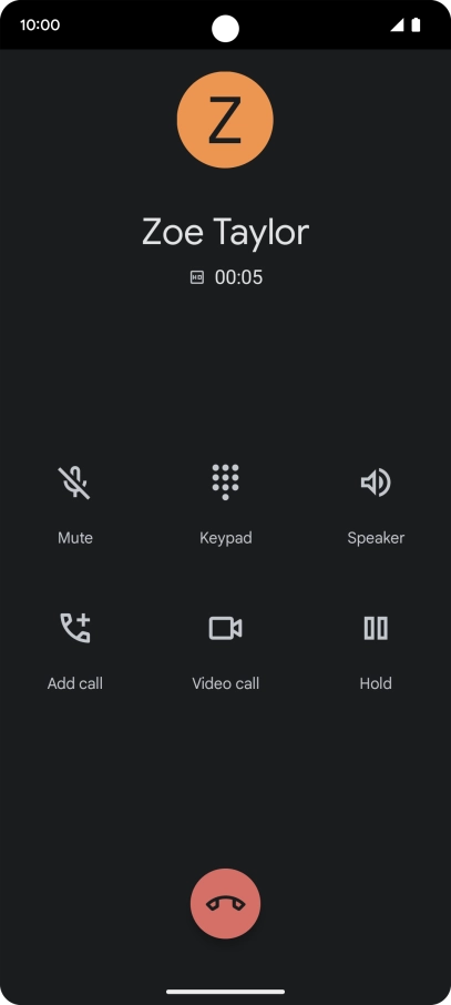 Press the end call icon. Press the end call icon.