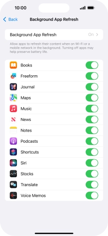 Press Background App Refresh.