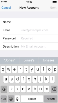Press Email and key in your email address.