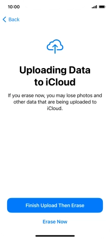 Press the required setting.