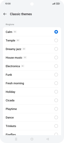 Press the required ring tones to hear them.