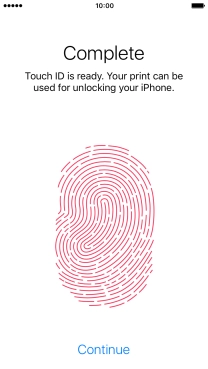 Press Continue. If you haven't previously selected a phone lock code, key in a code of your own choice twice.
