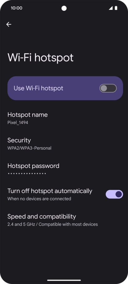 Press Hotspot name.