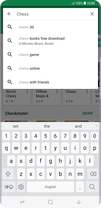 Key in the name or subject of the required app and press the search icon.