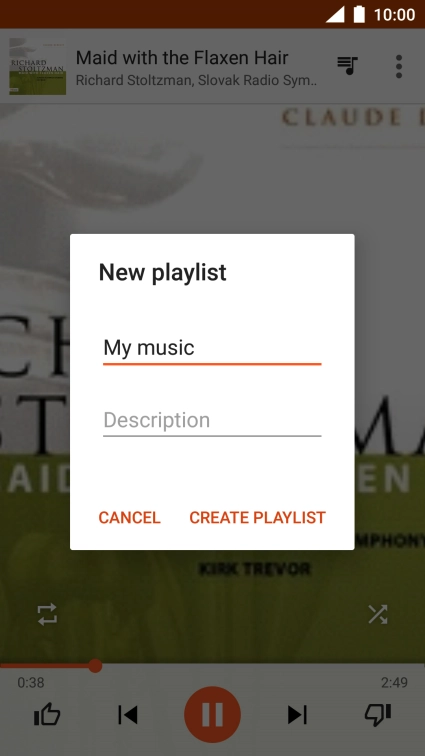 Key in a name for the playlist and press CREATE PLAYLIST.