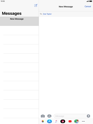 Press the text input field and key in the required text.