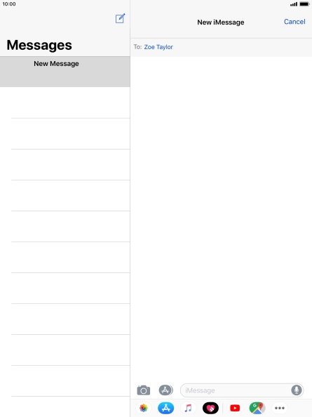 Press the text input field and key in the required text.