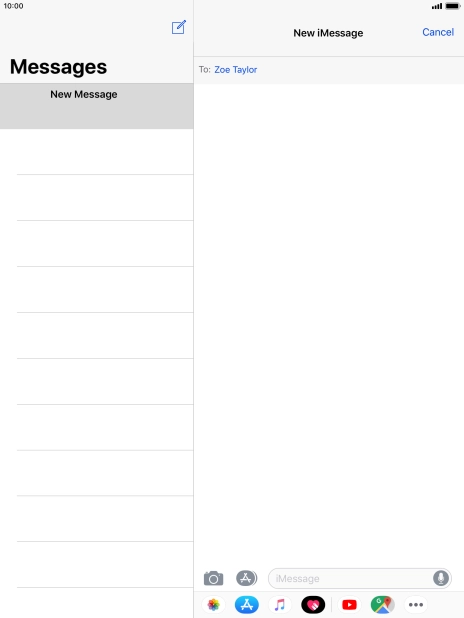 Press the text input field and key in the required text.