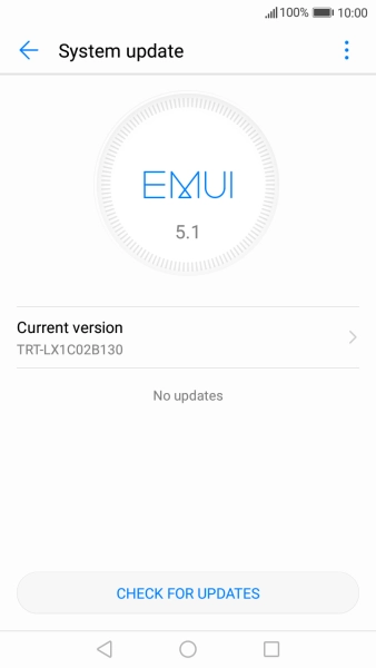 Press CHECK FOR UPDATES. If a new software version is available, it's displayed. Follow the instructions on the screen to update the phone software.