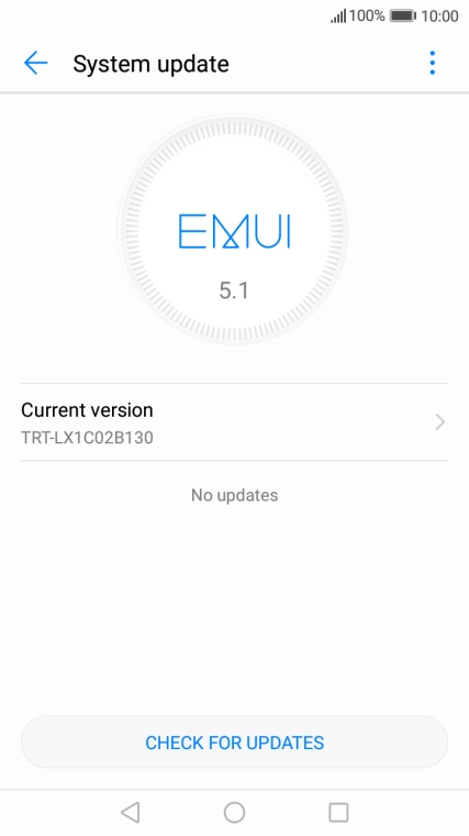 Press CHECK FOR UPDATES. If a new software version is available, it's displayed. Follow the instructions on the screen to update the phone software.