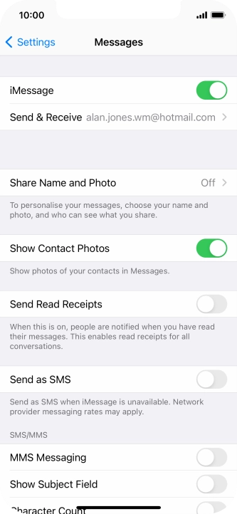 Press the indicator next to 
