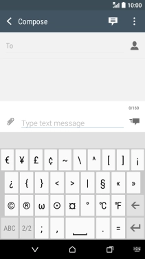 Press ABC to return to text input.