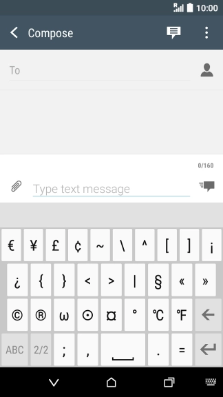 Press ABC to return to text input.