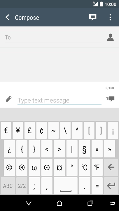 Press ABC to return to text input.