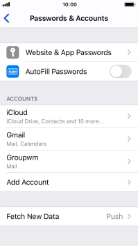 Press the required account.