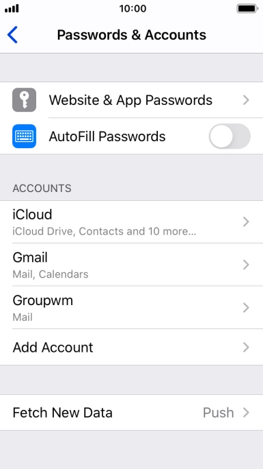 Press the required account.