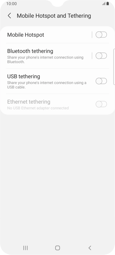 Press Mobile Hotspot.