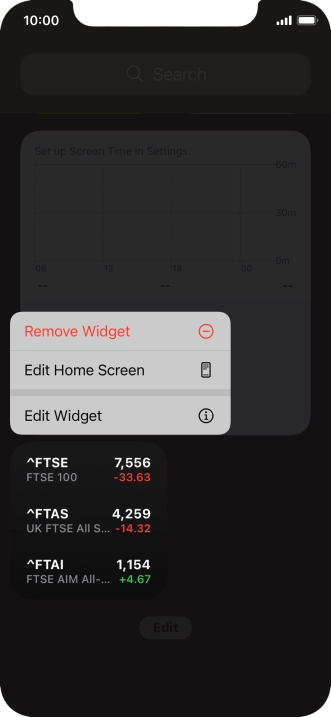 Press Remove Widget.