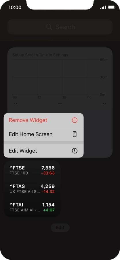 Press Remove Widget.