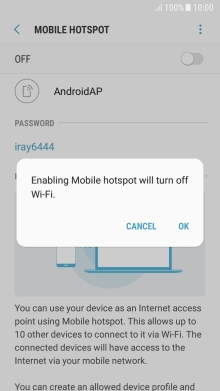 If Wi-Fi is turned on, press OK.