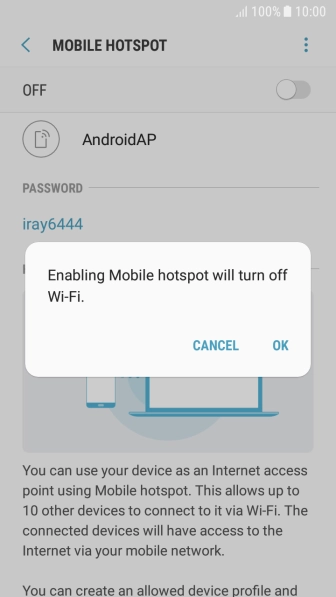 If Wi-Fi is turned on, press OK.