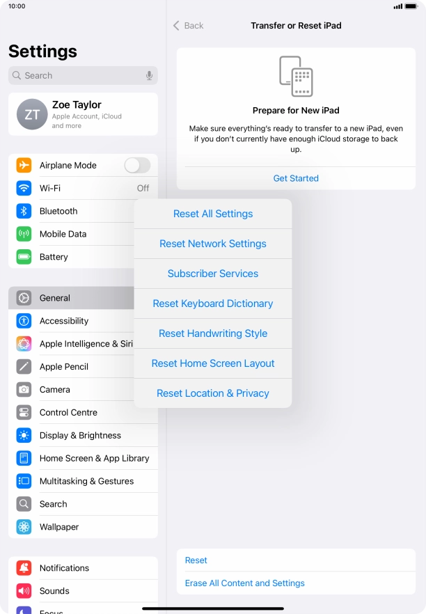 Press Reset All Settings.