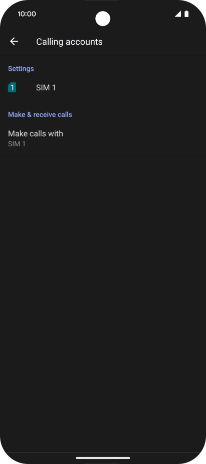 Press the name of the SIM.