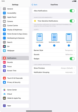 Press the indicator next to 