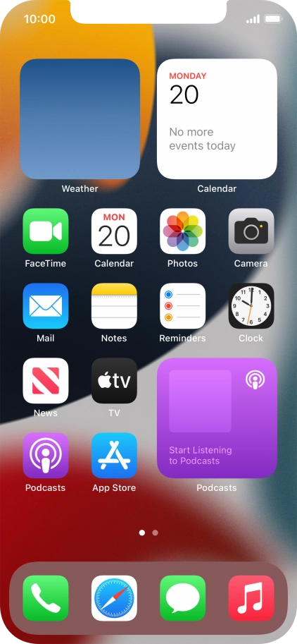 If you're using a Widget Stack: slide up or down on the stack to select the required widget.