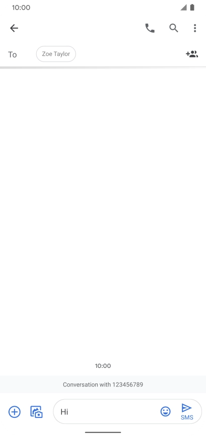 Press the send icon when you've finished your text message.