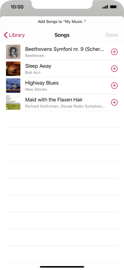 Go to the required category and press the required audio file.