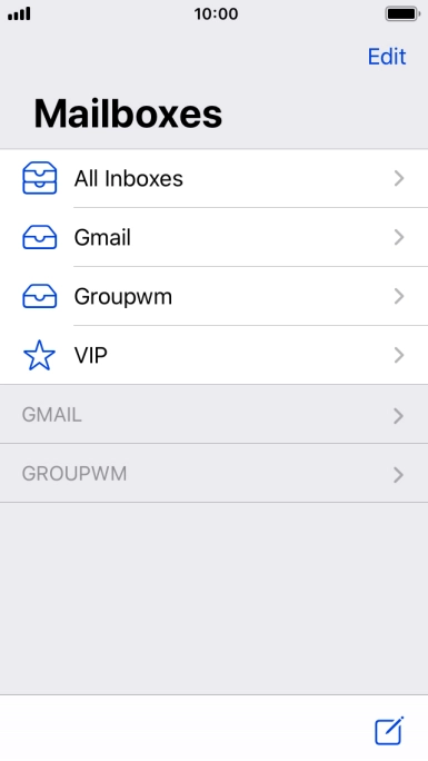 Press the required email account.