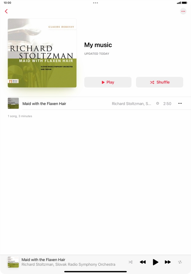 Press the song title.