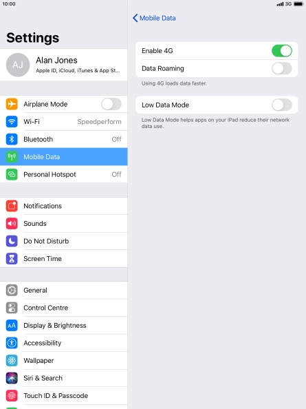 Press the indicator next to 